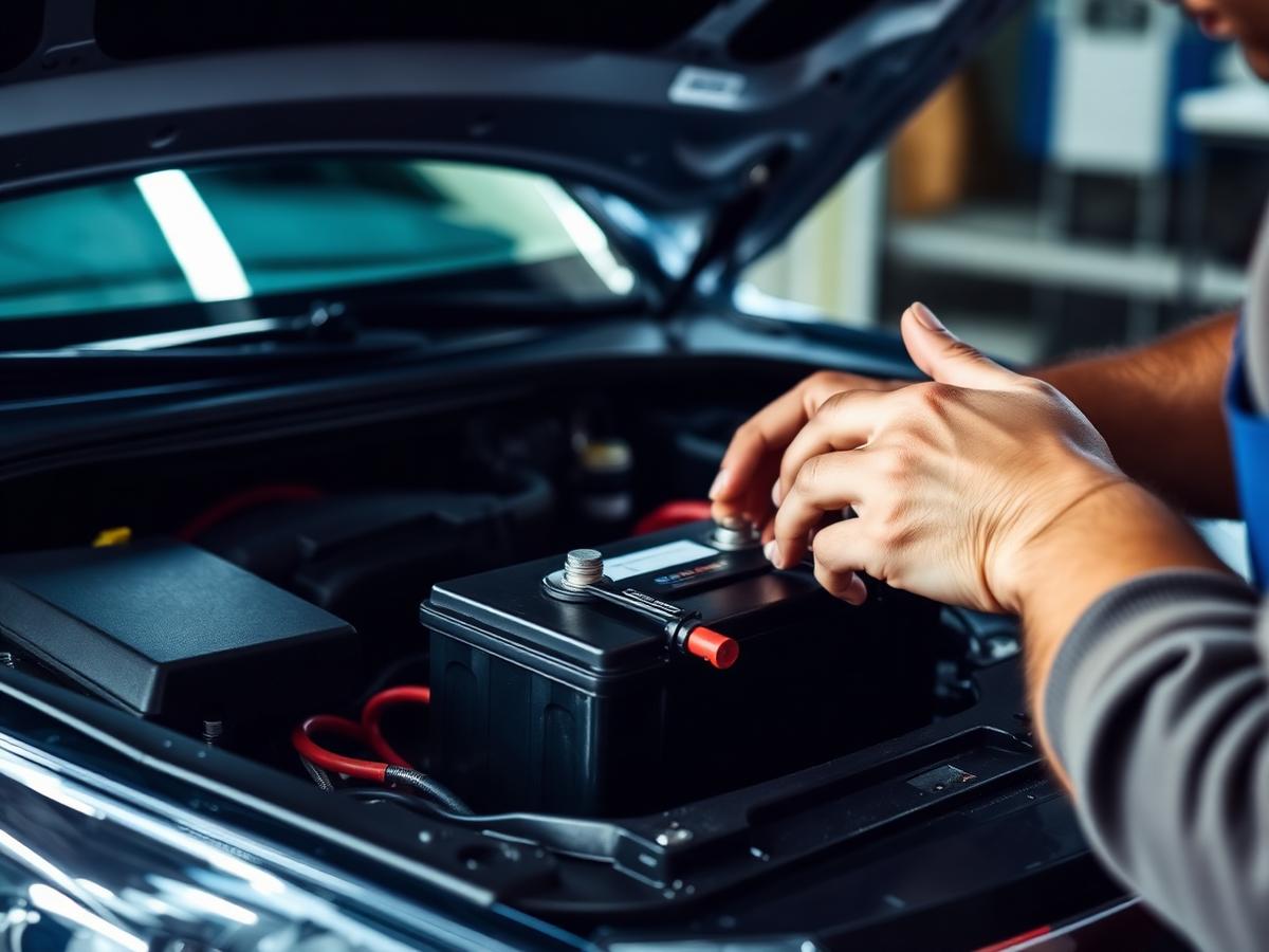 Instalação de bateria automotiva